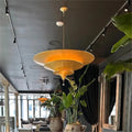 Luxury Vintage Hotel Viall Large Fiber Hanging Lamp Silk Pendant Lighting Gold Icaro Chandelier