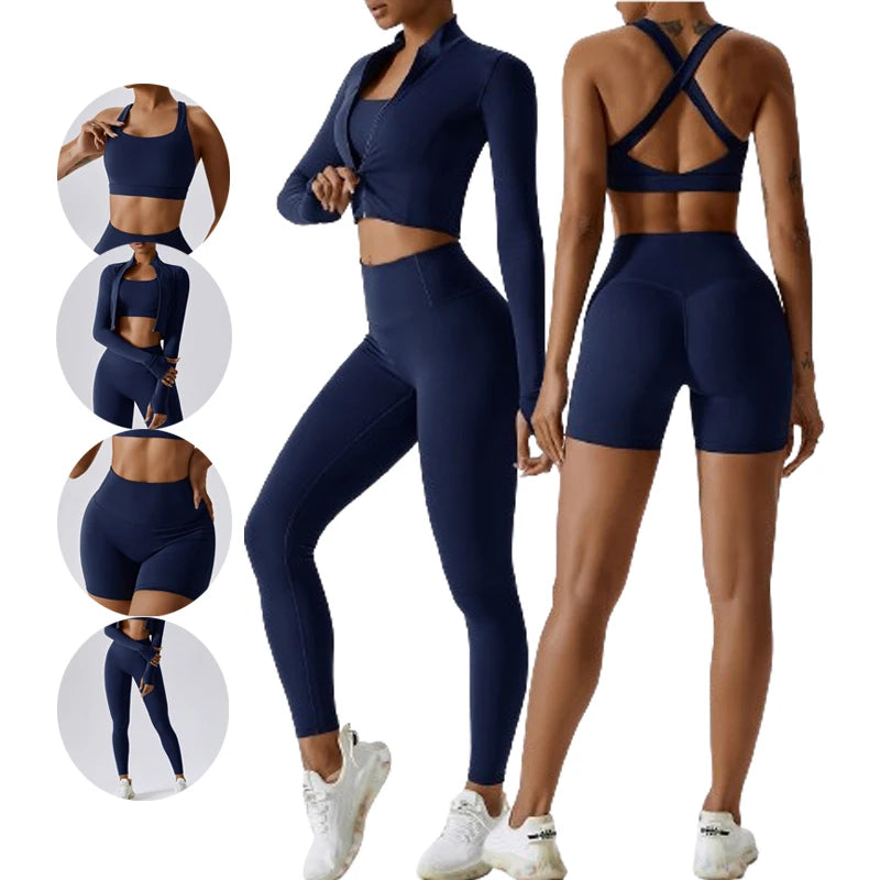 Women's Solid Lightweight Breathable Quick Dry Eco-Friendly Racerback Yoga 2-Piece Workout Leggings Set
