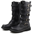 Men's High Top Martin Boots Male Crazy Horse PU Leather Man Fashion Knee High Boots Gentleman Business Climbing Boots Wholesale
