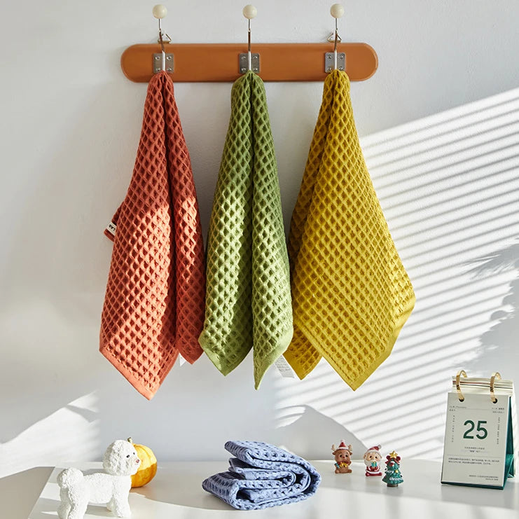 Y-F Organic 100% Cotton Microfiber Sublimation Waffle Weave Kitchen Beach Bath Towels