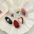 Customize High-End Hair Accessories Sweet Flowers Oval Hair Clip Strawberry Hairpin Acetate Wholesales