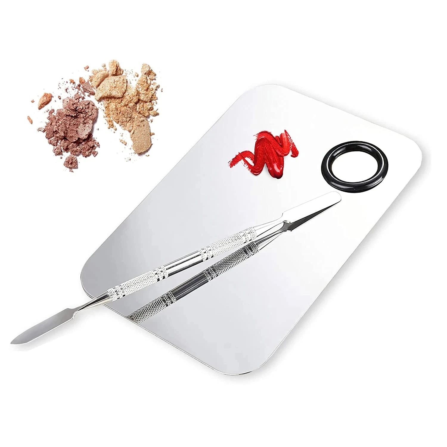 Stainless Steel Beauty Makeup Nail Art Pigment Mixing Palette Spatula Cosmetic Tool Spatula Professional Tool Set