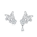 925 Sterling Silver Hypoallergenic Non-Tarnishing Flower Butterfly Stud Earrings for Women Daily Wear Fine Jewelry Birthday Gift
