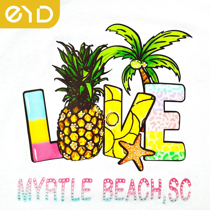 EYD Wholesale Stock Custom Print Own Design 3d Heat Transfers Chenille Colorful Heat Transfers for Apparel
