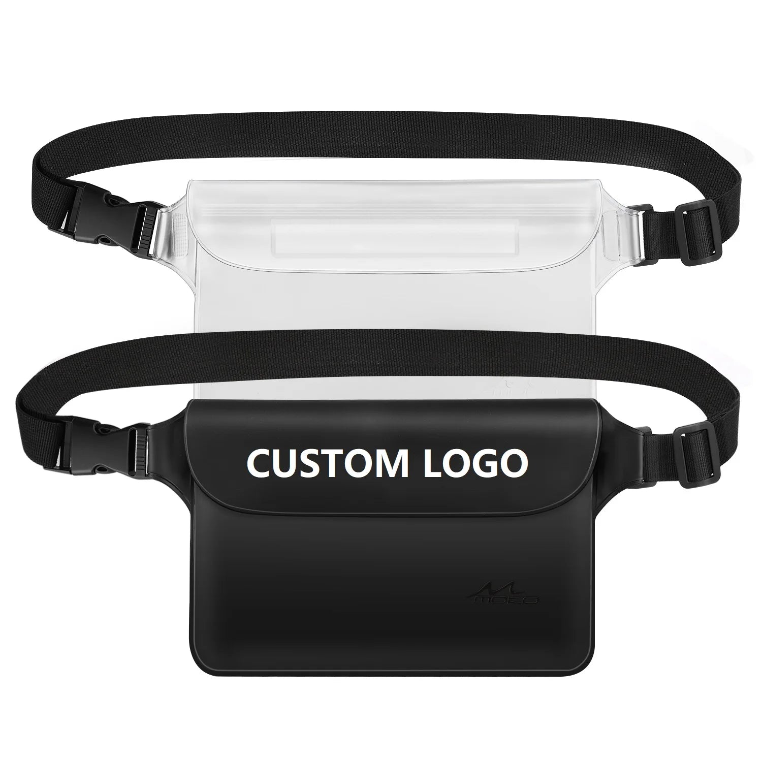 Custom IP68 Outdoor Swimming Unisex Premium Clear PVC Waterproof Belt Zipper Waist Bag Pouch for Mobile Phone