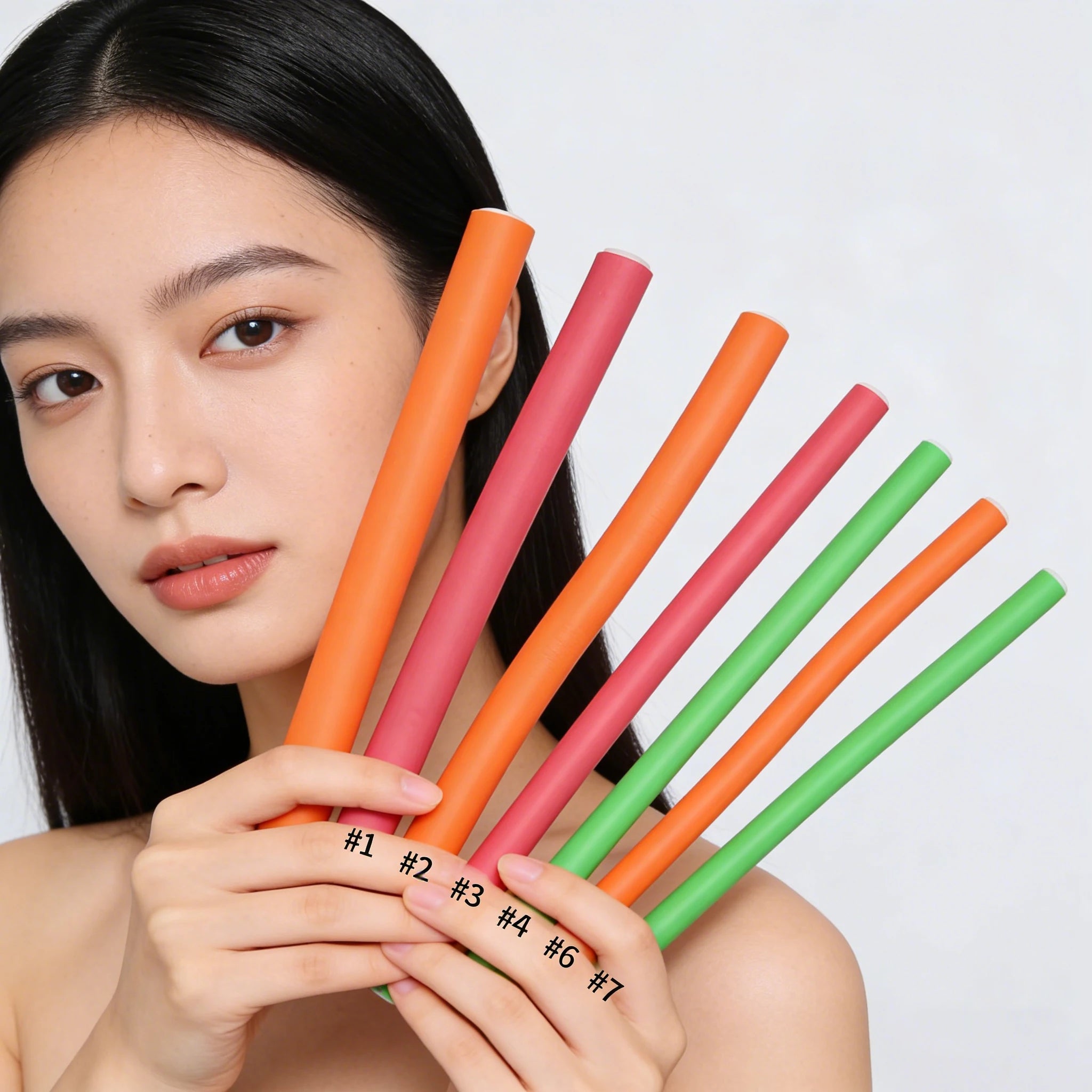 MJ Flexible Curling Rods Soft Foam Hair Rollers with Plastic Laser Ionic Lice Comb No Heat