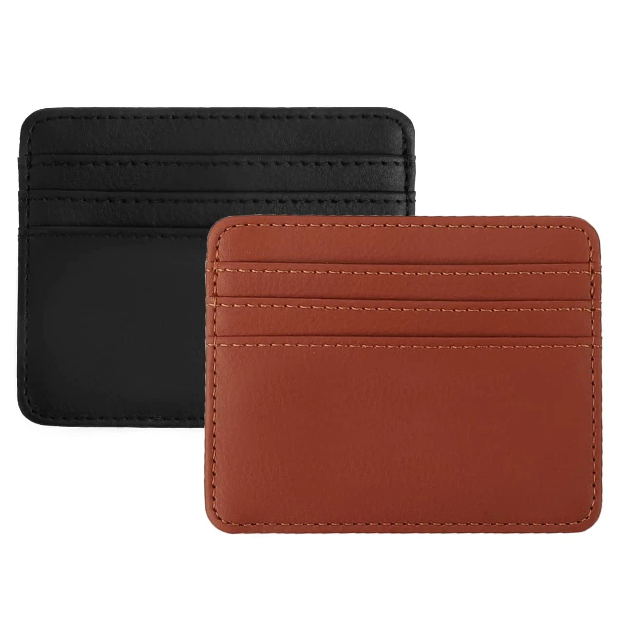 Factory Custom logo Premium Cowhide Business Card Holder Men Genuine Leather Credit Cardholder Wallet