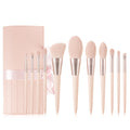 Yue Private Label 11 Pcs Make up Brushes With Bag Super Soft  Light pink Glitter Make up Brush Set