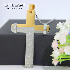Little Ant Jewelry Men Personality 316 Stainless Steel Necklaces Wholesale Religious Cross Pendant Necklace