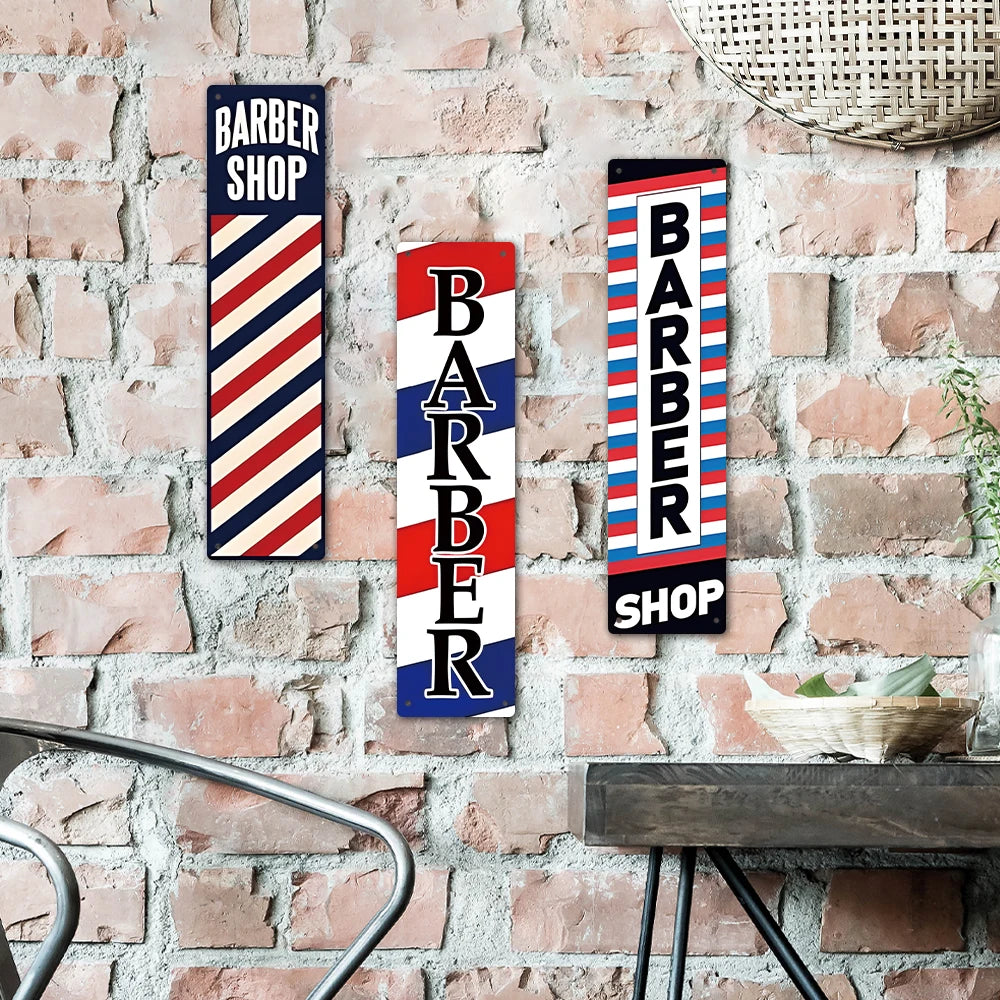 Vintage Barber Shop Tin Sign Retro Street Sign Barber Shop Open Metal Sign Decoration MegaBDM