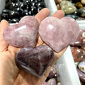 Natural Crystal Heart Healing Stone Hot Sale Folk Crafts Purple Pink Rose Quartz Crystal Heart