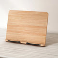 Bamboo Cookbook Stand for Kitchen Foldable Book Stand for Reading With 6 Adjustable Height Book Holder Tray  Music Stand Holder