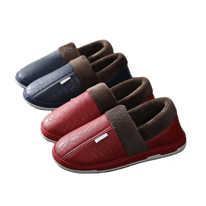 2024 Hot Sell New Wholesale Home PU Leather Men's and Women's Warm Anti-skid Thick Bottom Silent Home Waterproof TPR Cotton Mop
