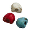 3pieces Zhuoou Turquoise Stone SKULL Beads Customizable 12x15mm Hole1mm DIY Jewelry Findings Loose Gemstones Back Cabochons