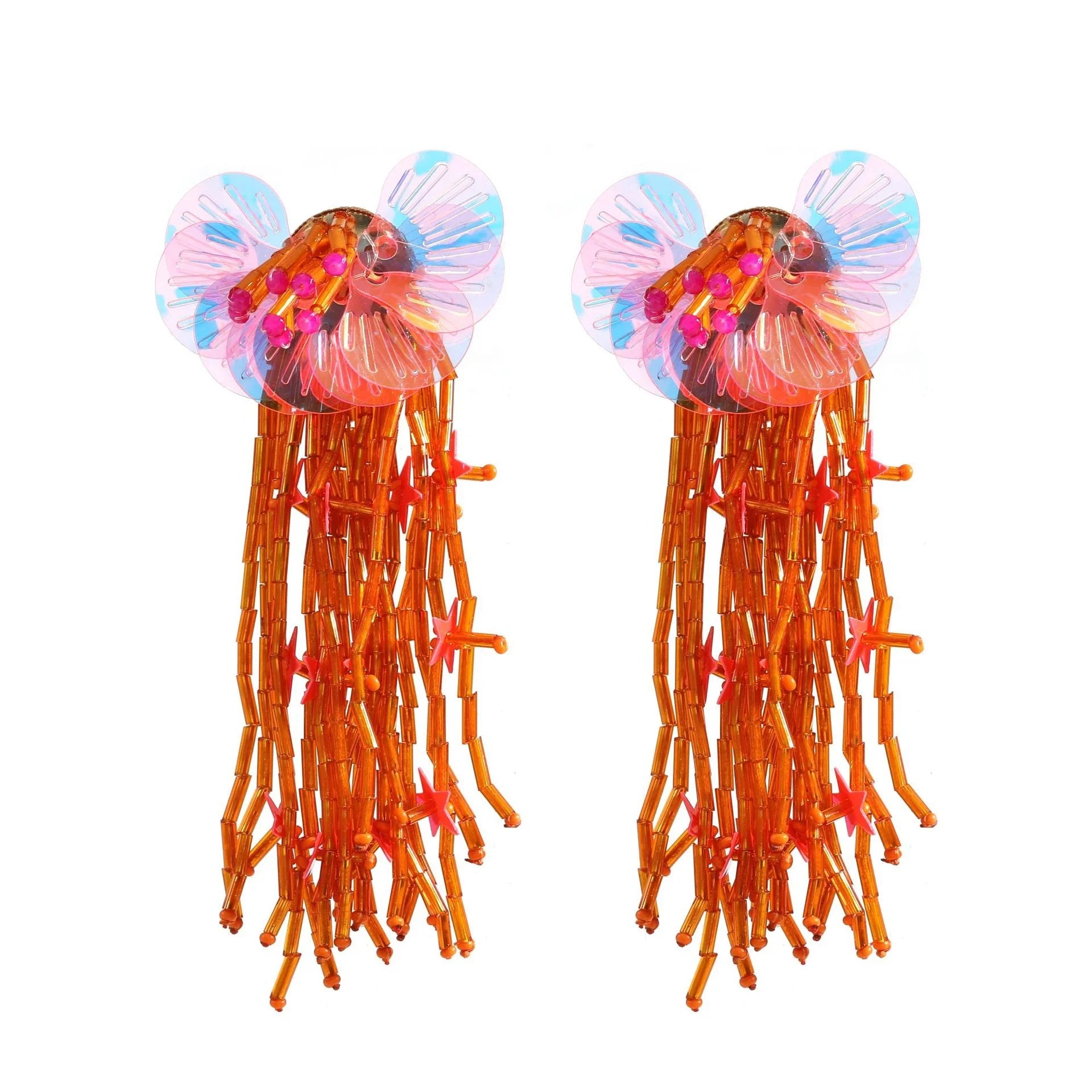 Fringe Handmade Glass Seed Beads Floral Tassels Bohemian Earrings Jewelry