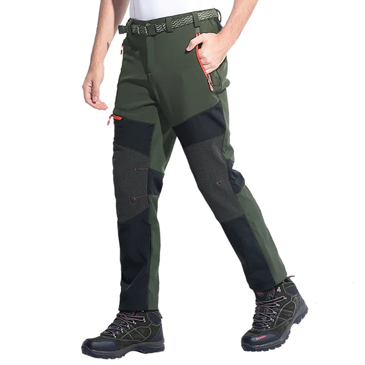 Clothing Manufacturer Custom  Men's Softshell Waterproof Trousers Pants Wholesale Polyester Spandex Fleece Sweat Hiking Pants