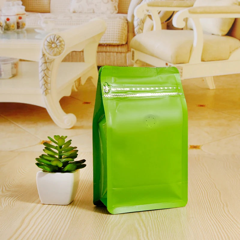 Factory Directly 250g Laminated Material Flat Bottom Coffee Bean Bag Tea Packaging Bags with Valve Recyclable Gravure Printing