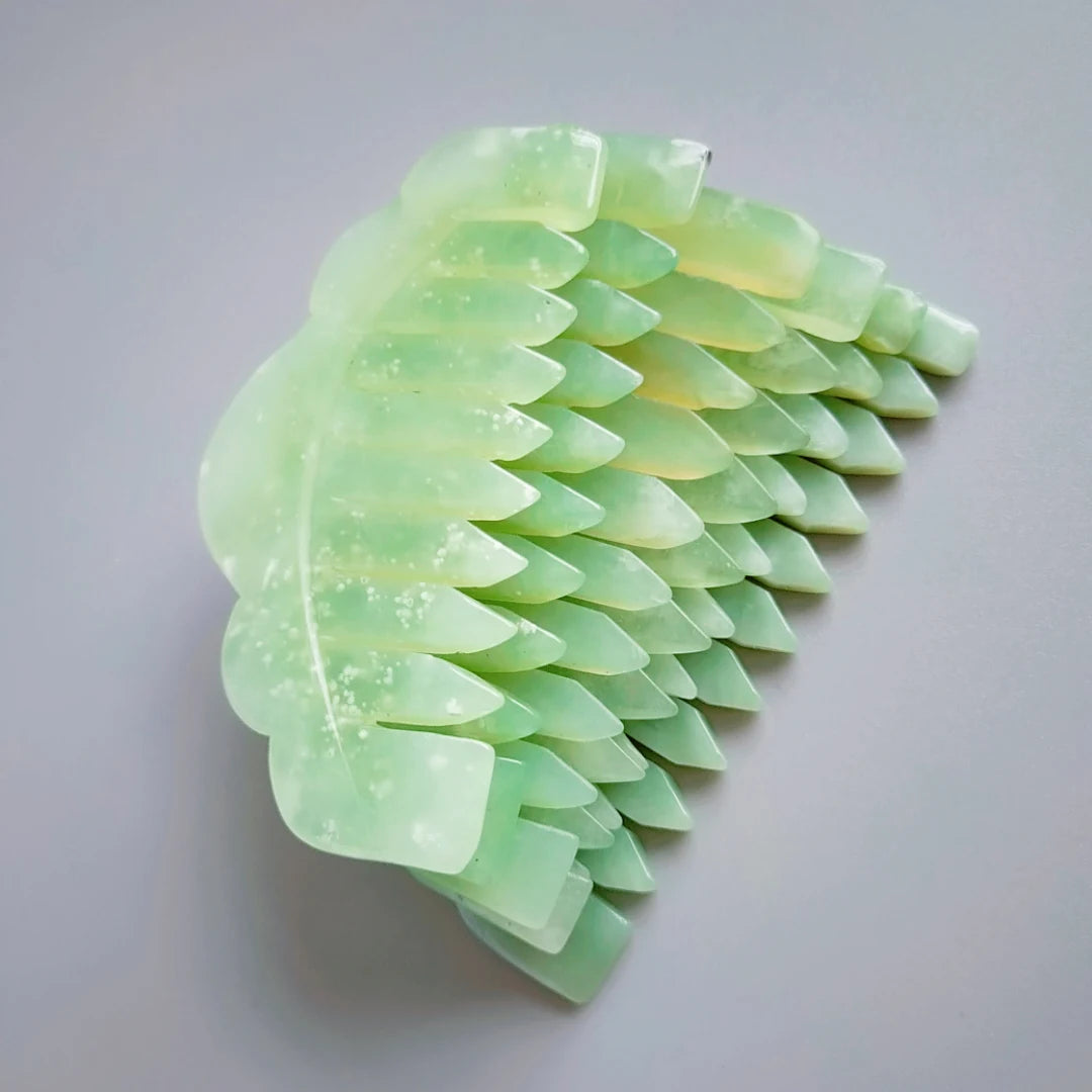 Diy Highest quality buffalo horn jade gua sha jade comb reduce neck and muscle pain
