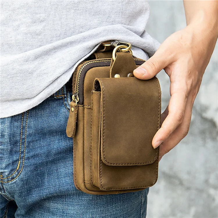 Unisex Water Resistant Mobile Phone Pockets Fashion Waist Bag with Zipper Closure