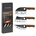 Kitchen Knife Set with Wood Handle Including 7" Meat Cleaver/7" Serbian Chef Knife and 6.5" Viking Knife Butcher Knife Set