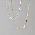 Fashion Jewelry 925 Sterling Silver Geometric Plain Round Disc Gold Plated Choker Necklaces Naked Chain for Women