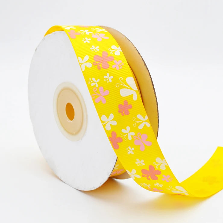 Customizable Logo Printed Bouquet Flower Polyester Grosgrain Ribbon 100% Polyester Double Face Handmade Cake Floral Band