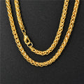 Fashion Flower Basket Chain Custom 18k Gold Stainless Steel Necklace Chain Hiphops Men Twist Keel Wheat Chain