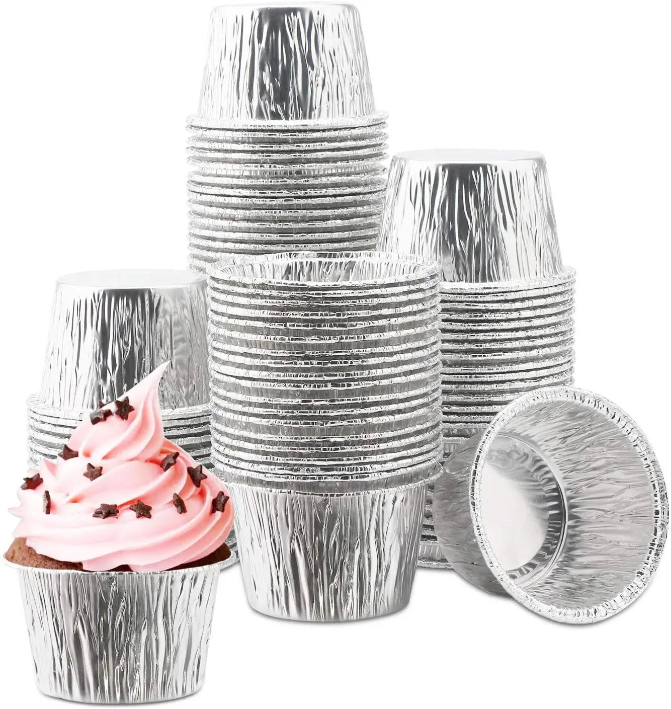 4 Ounce Disposable Mini Aluminum Foil Baking Cups Ramekin Muffin Liners Pans Pudding Liners Holders Tip Pans Containers