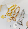Wholesale Mix Style Classic Hot Sale Designs Stainless Steel Bracelet With Heart Charm Fashion Jewelry