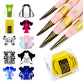 Misscheering 500Pcs Butterfly Fish Shape Nail Art Tips Form Extension  Guide Sticker French DIY Acrylic UV Gel Manicure Tool