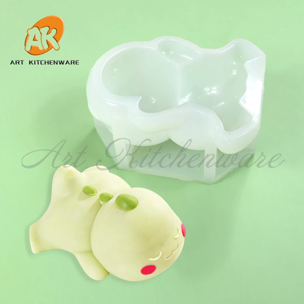 AK Dinosaur Mousse 3D Silicone Cake Candle Molds Decorating Plaster Chocolate Mould Moldes Silicon Resin Craft Scented Soap Mold