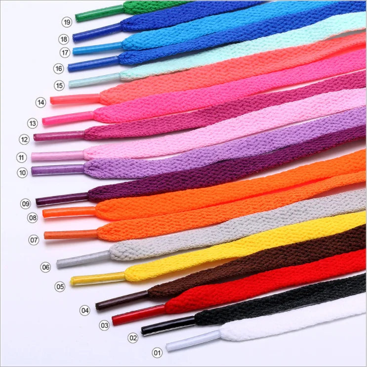 Hot Sale 8mm Single Layer Flat Polyester Shoelaces Sneaker Shoe Lace in 29 Colors B2Bclearance Sale Urgent Order