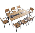 Modern Outdoor Dining Table Chairs Plastic Wood Powder Coated Outdoor Furniture for Leisure Balcony Cafe Hotel Bedroom Entry