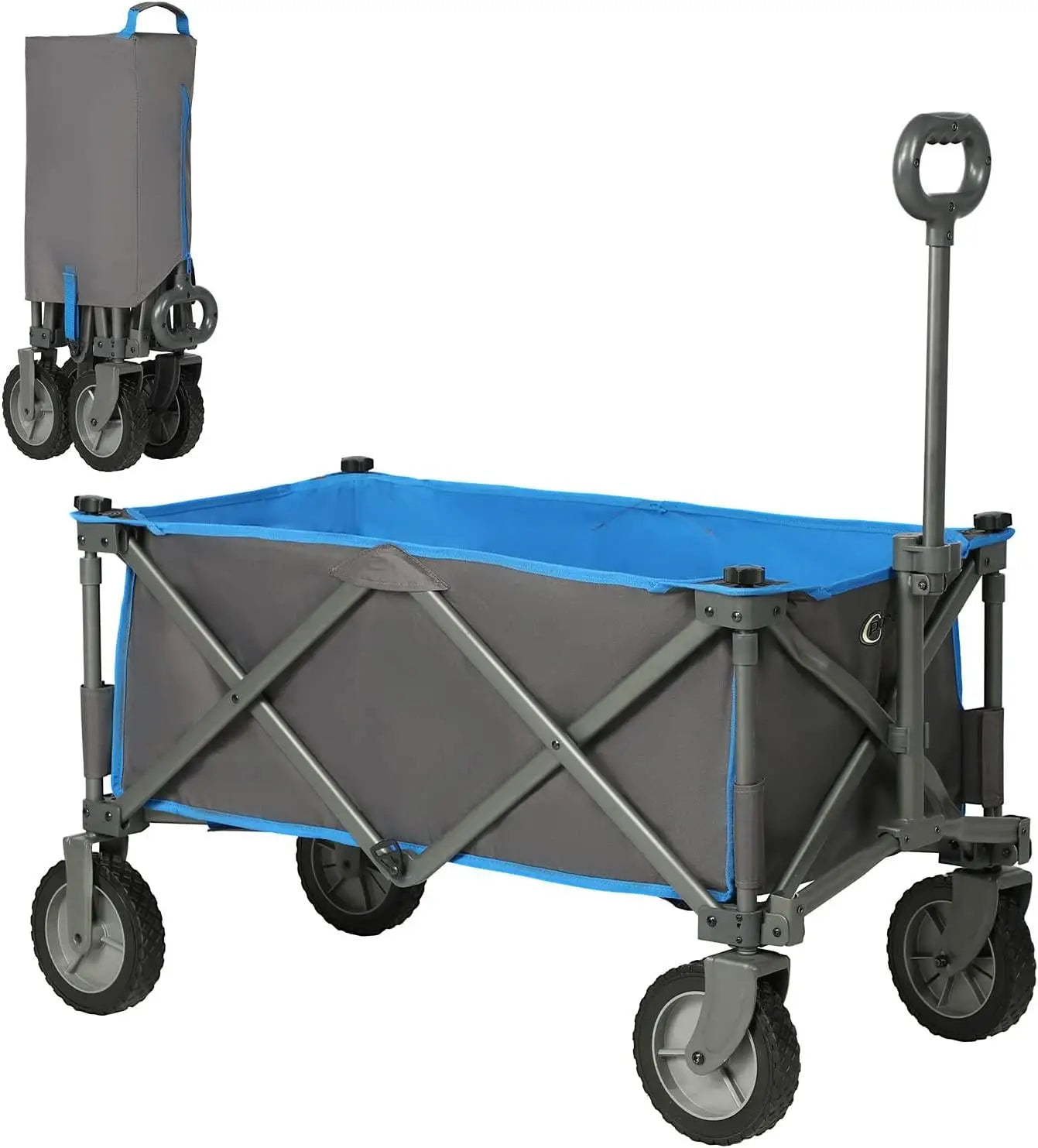 Woqi Adjustable Handle Camping Trolley Foldable Collapsible Folding Utility Cart Wagon