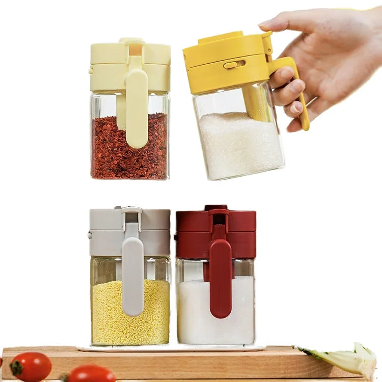 Multifunctional Clear Glass Spice Storage Bottles & Jars Plastic Lid-Eco-Friendly Minimalist Design 0.5-1L Capacity Party Use