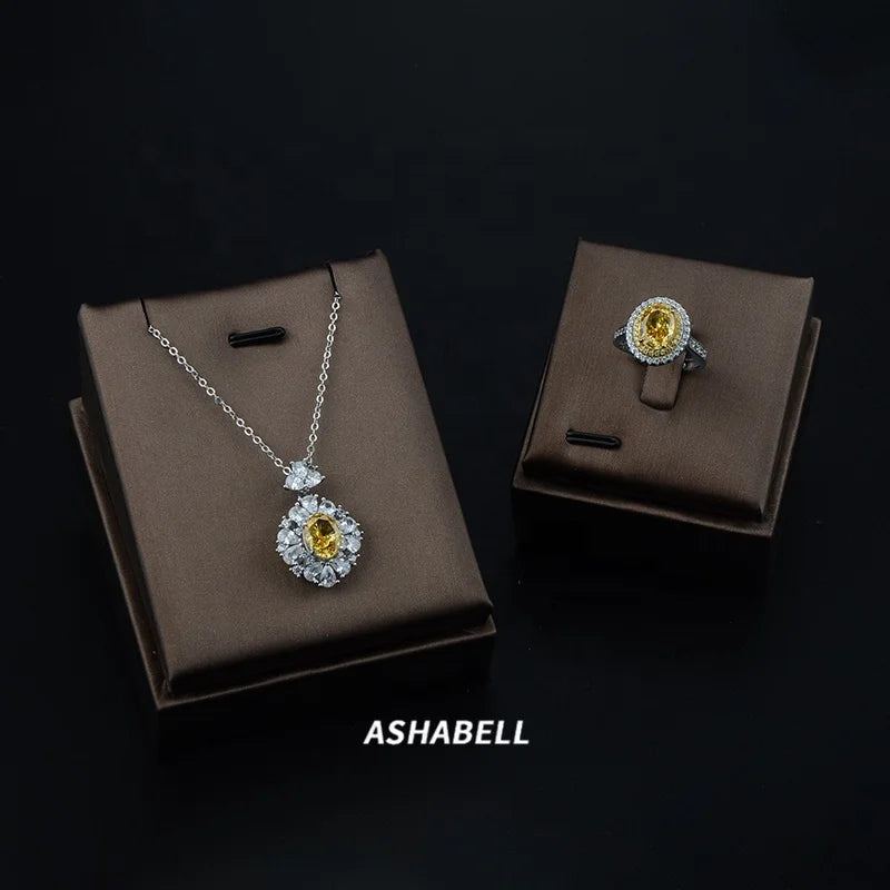 Wholesale Luxury Artificial Gemstone Jewelry Set Zircon 925 Silver Fashion Jewelry Sets Christmas Gift Jewelry Sets for Women