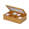 Manufacturers Customized Environmental Protection Bamboo Wood Tea Bags Storage Boxes With Transparent Covers