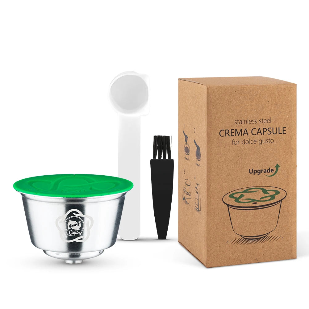 ICafilas 3pcs/packet Reusable Stainless Steel Automatic Coffee Filter Baskets for Dulce Gusto Machine 2/4 Cups Capacity
