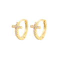 Europe and the United States Cross-border Cross Earrings Set Zircon Simple Stud Earrings Wholesale