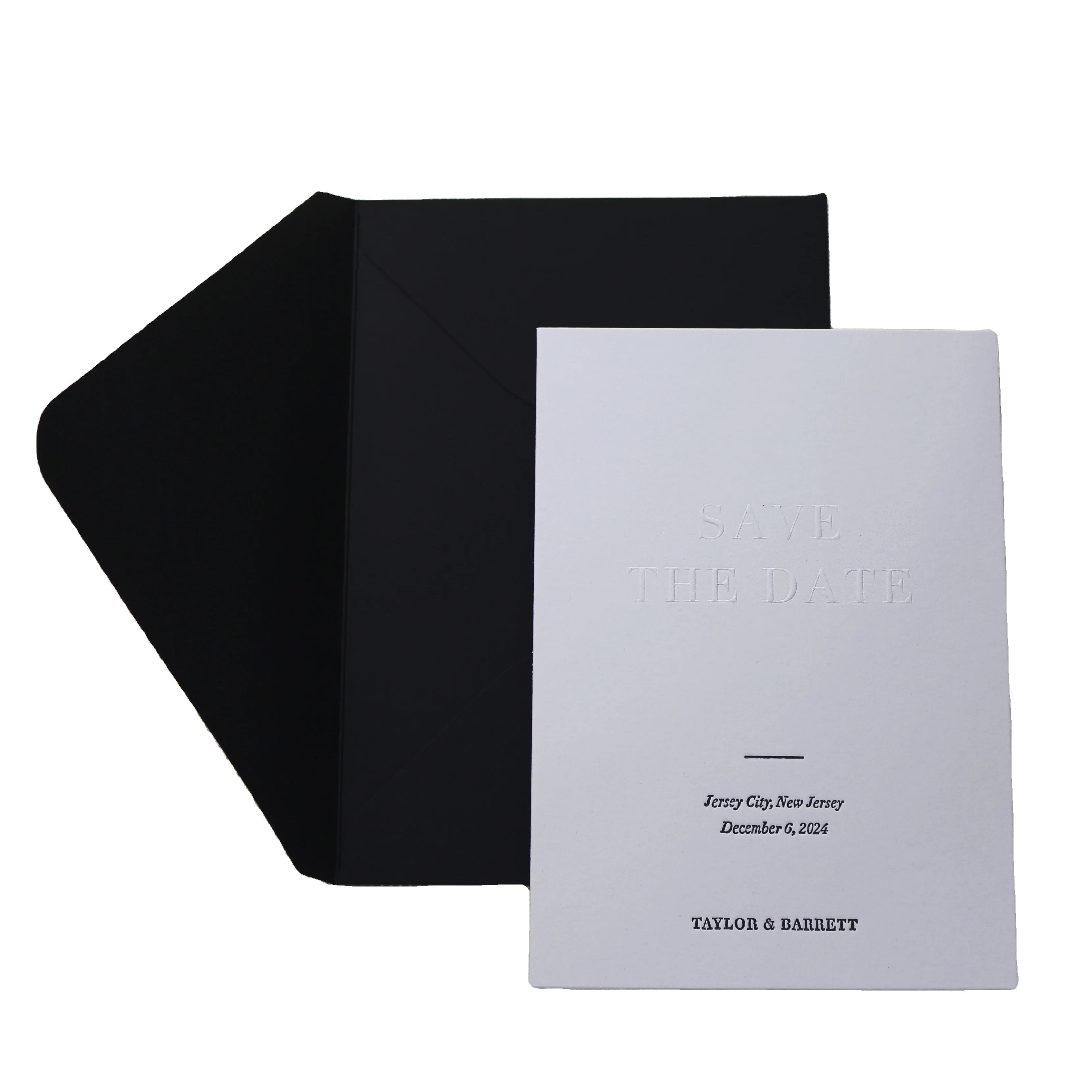 Fully Customised Save-the-Date Invitation Cards with Letterpress for a Personal Touch