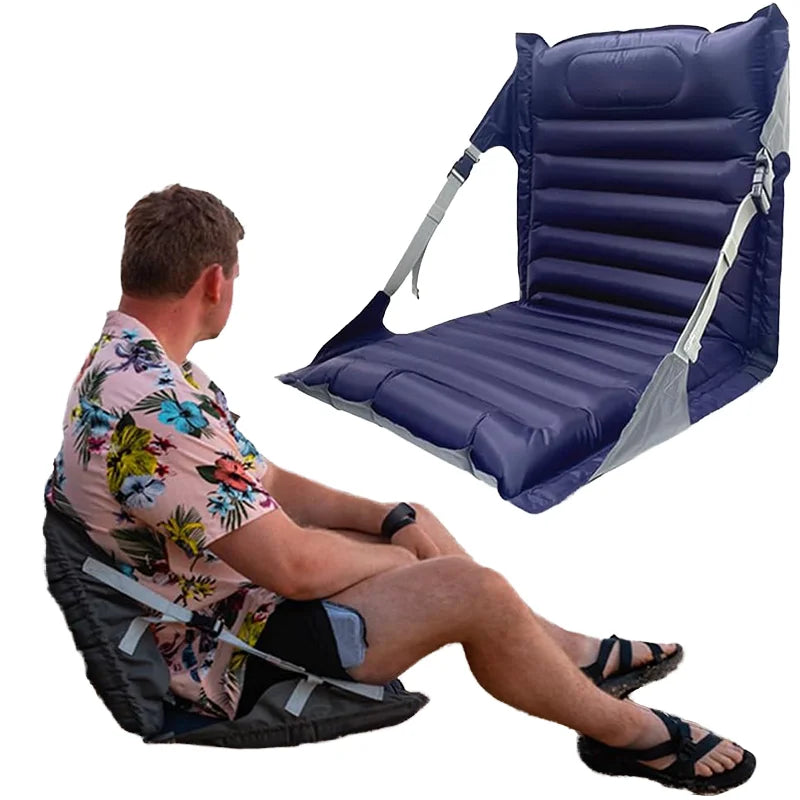 Lightweight Nylon Sleeping Pad Self-Inflating Air Stadium Seats with Adjustable Straps for Camping
