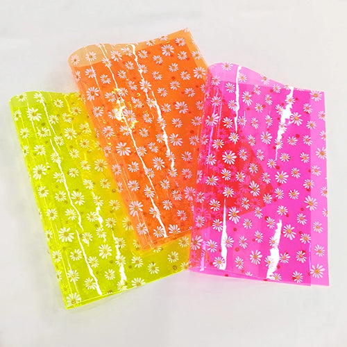 0.4mm Daisy Digital Printed Flower Water Proof PVC Clear Film for Making Binder Cover