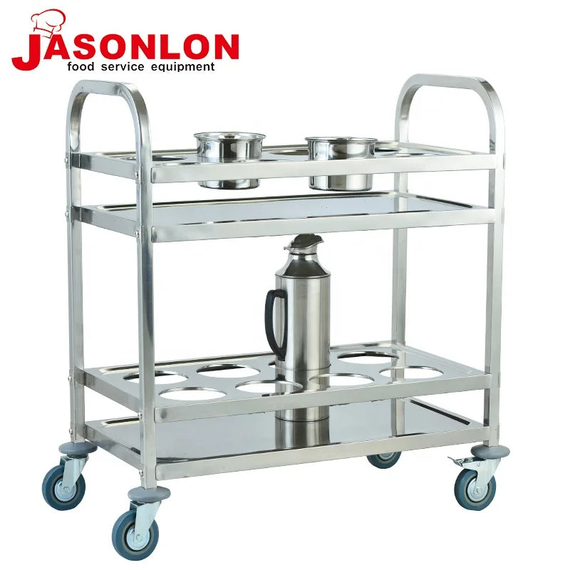 Commercial Hotel Restaurant Kitchen Catering Trolley Cart Service Cart Food Tea Trolley Placing Kettle Carts in the Restaurant