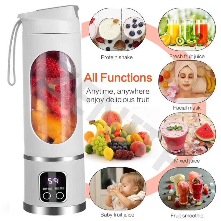 Portable Mini USB Juicer Smoothie Blender Self-Cleaning Stainless Steel Centrifugal Juicer Multi-Function Kitchen Accessories