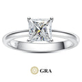 Moissanite 3ct Sterling Silver White Gold Plated 1ct 2ct Classic Solitaire Princess Cut Wedding Moissanite Ring