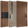 Yohome Unique Gone Groove Design Solid Core Timber Pivot Entry Door Timber Pivot Door Modern Pivot Front Door with Frame