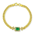 Wholesale 18K Gold Plated Designer 925 Sterling Silver Bracelet with Emerald for Women Gift for Grown Women