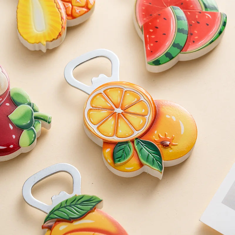 Home Decoration Creative Cartoon Resin Crafts Bottle Opener with Magnetic Fridge Magnet Magnetic Stickers