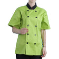 Polyester Cotton Blend Breathable Short Sleeve Moisture-wicking Unisex Chef Jacket