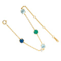 Joyeria Pulsera Plata Blue Colored Treasure Candy Bracelet 925 Sterling Silver 14K Gold Plated Bracelet for Women